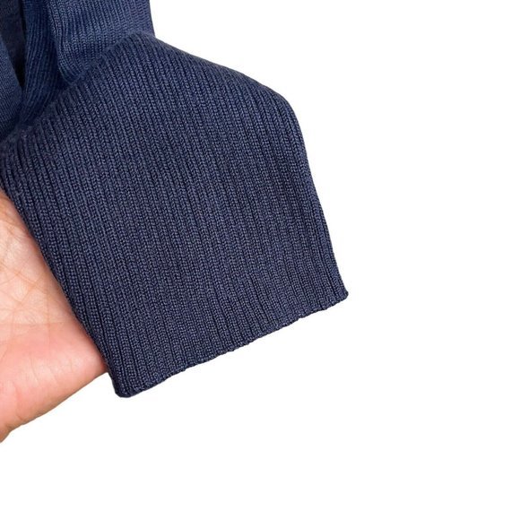 Carol Little Womens Sweater Dress Size large Vintage navy Embroidered Midi Wool - Picture 8 of 13